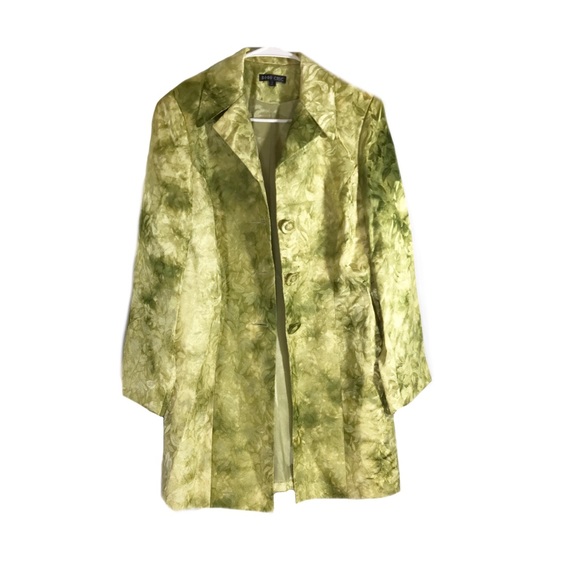 Boho Chic Jackets & Blazers - BOHO CHIC Chartreuse Green Long Floral Blazer